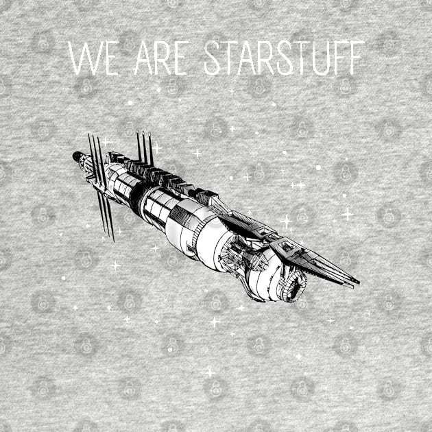 We Are Starstuff II - Space Station - Black - Sci-Fi by Fenay-Designs